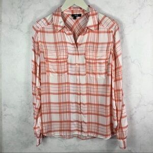 [Paige] Pink Plaid Button Down Top